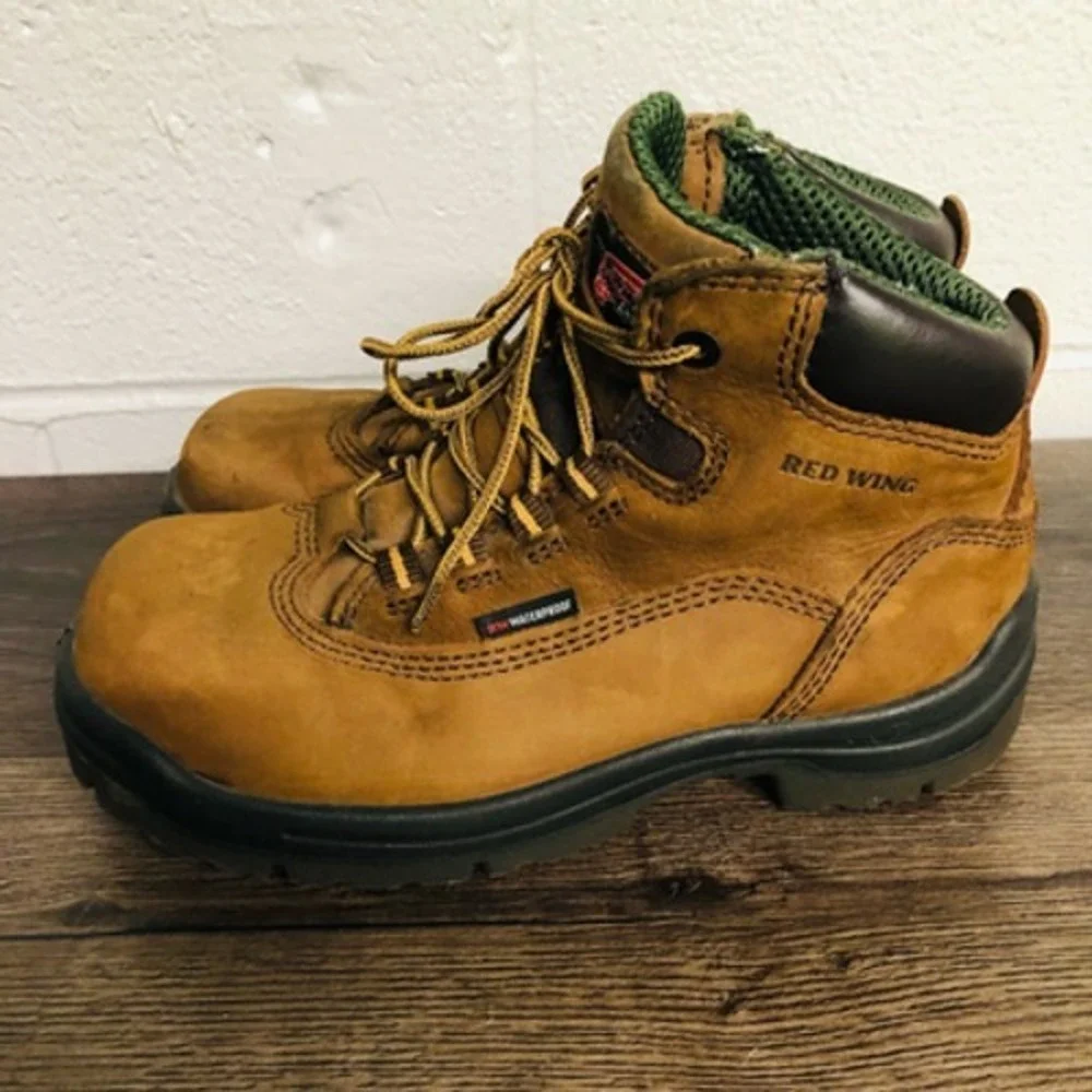 Red Wing Womens Work Boots Brown Leather Waterproof Ankle Lace Up 6.5 B - Picture 6 of 10